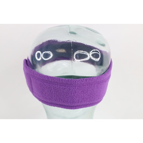 Vtg 90s Patagonia Spell Out Capilene Fleece Winter Headband Ear Cover Purple USA